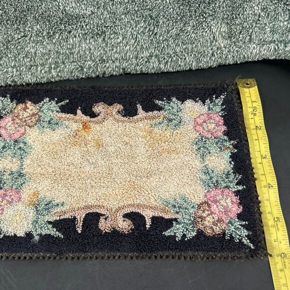 Vintage Miniature Rectangular Dollhouse Rug Handmade Occupied  Japan MC - Picture 8 of 13